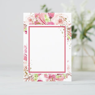 Invitación Presupuesto en blanco Fantástico diseño floral ros