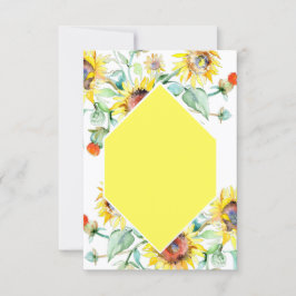 Invitación Presupuesto en blanco girasoles soleados boda 