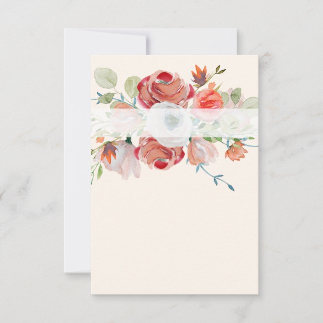 Invitación Presupuesto en blanco Naranja encantador y boda fl (Anverso)