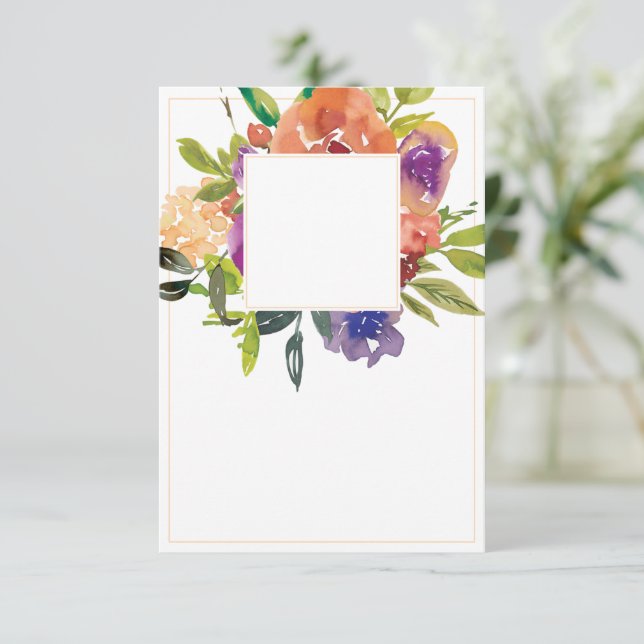 Invitación Presupuesto en blanco naranja y floral de boda mor (Anverso de pie)