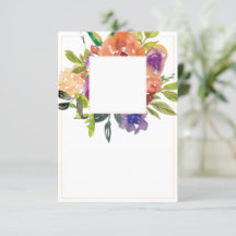 Presupuesto en blanco naranja y púrpura floral bod