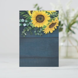 Invitación Presupuesto en blanco País boda de girasoles