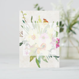 Invitación Presupuesto en blanco ramo de novia narcisos de pr