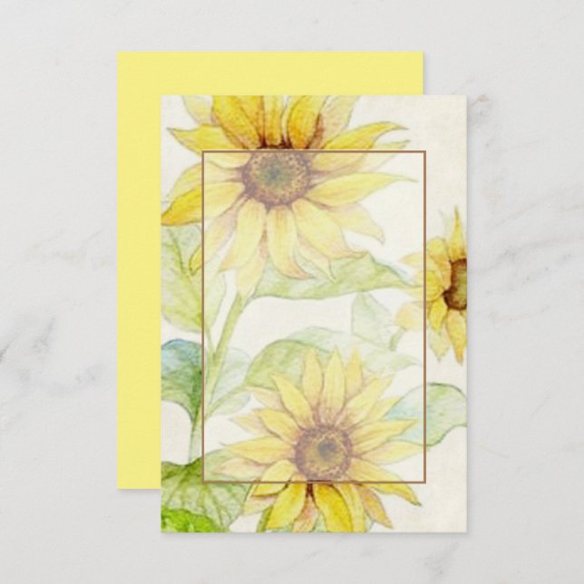 Invitación Presupuesto en blanco Sunflowers boda  (Anverso / Reverso)