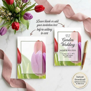 Invitación Presupuesto en blanco Tulipanes boda 
