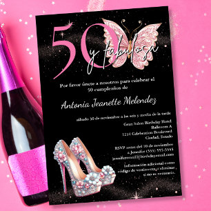 Invitación Presupuesto Español Fiesta de Cumpleaños 50 y Fabu