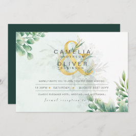 Invitación PRESUPUESTO Eucalyptus Greenerenery Gold Boda QR C