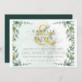 Invitación PRESUPUESTO Eucalyptus Greenerenery Gold Boda QR C