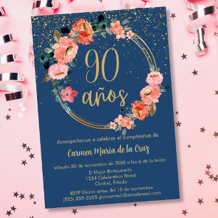 Invitación Presupuesto Fiesta de Cumpleaños 90 Años Español A
