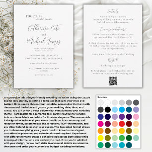 Invitación Presupuesto Floral Negro y Blanco Boda Elegante