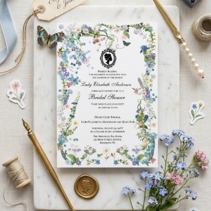 Invitación Presupuesto Flores Púrpuras Desayuno Nupcial Regen