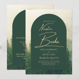 Invitación PRESUPUESTO Green Forest Pine Trees Boda BODA INVI