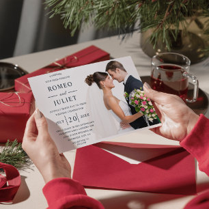 Invitación Presupuesto Moderno Elegante Romántico Foto Boda 