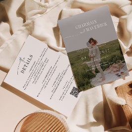 Invitación Presupuesto moderno todo en uno + Boda de código Q