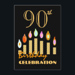 Invitación Presupuesto para velas de oro C10 por 90 o cualqui<br><div class="desc">90 o CUALQUIER AÑO. Estas velas de oro son una manera festiva de invitar a la gente a una celebración de cumpleaños. Añade tu año de cumpleaños y detalles del fiesta! Todo el texto es totalmente personalizable, por lo que también es adecuado para un 91 92 93 94 95 96...</div>