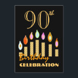 Invitación Presupuesto para velas de oro C10 por 90 o cualqui<br><div class="desc">90 o CUALQUIER AÑO. Estas velas de oro son una manera festiva de invitar a la gente a una celebración de cumpleaños. Añade tu año de cumpleaños y detalles del fiesta! Todo el texto es totalmente personalizable, por lo que también es adecuado para un 91 92 93 94 95 96...</div>