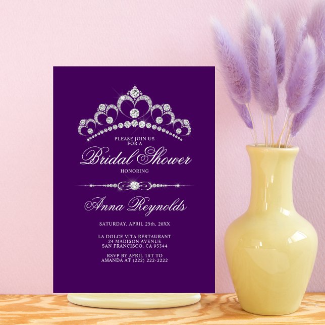Invitación Presupuesto púrpura de la ducha de la BRIDAL Tiara (Subido por el creador)