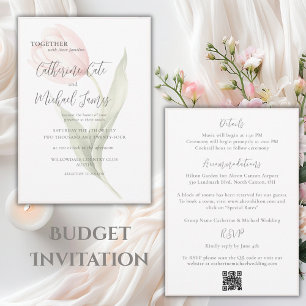 Invitación Presupuesto Rosa Tulipán Floral Elegante Boda