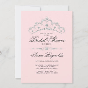 Invitación Presupuesto rosado de la ducha de la BRIDAL del Di