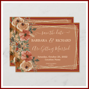 Invitación PRESUPUESTO Terracotta Floral Elegante fecha de ah