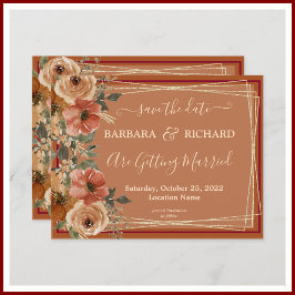 Invitación PRESUPUESTO Terracotta Floral Elegante fecha de ah