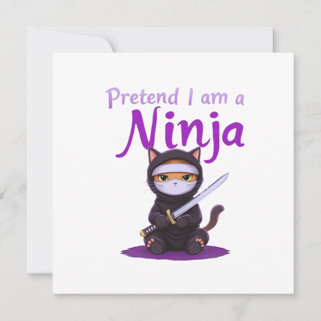 Invitación Pretende que soy un Ninja - Divertido disfraz de H (Anverso)