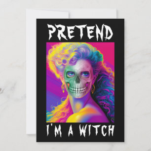INVITACIÓN PRETENDO SER UNA BRUJA MODERNA DIVERTIDA COLORIDA