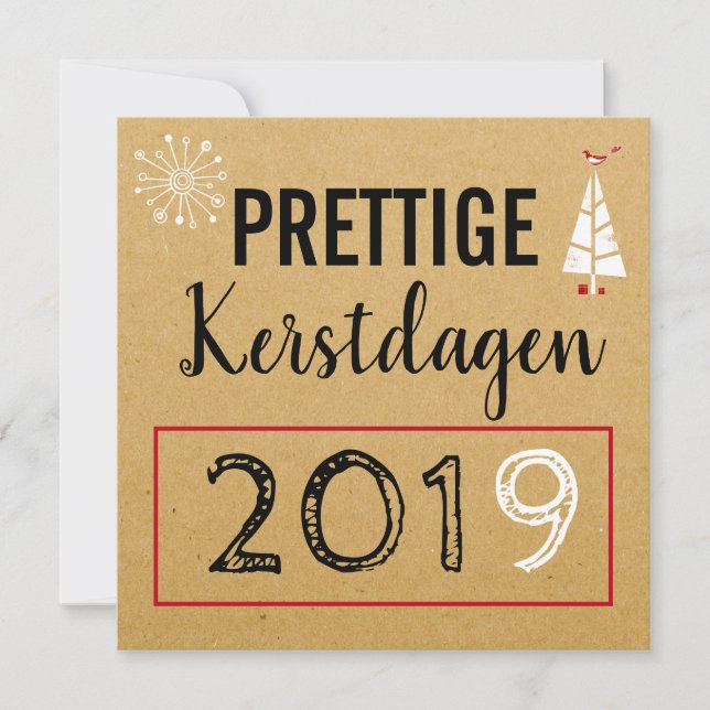Invitación Prettige Kerstdagen Kerst kaart (Anverso)