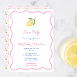 Invitación Pretty Pink Ciao Baby Lemon Girl Baby Shower