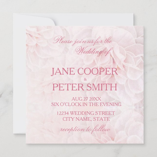 Invitación Pretty pink flowers Budget Wedding Invitation (Anverso)