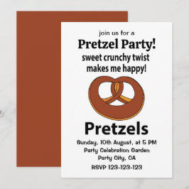 Invitación Pretzel Sweet Crunchy Twist Me Hace Feliz Pretzel