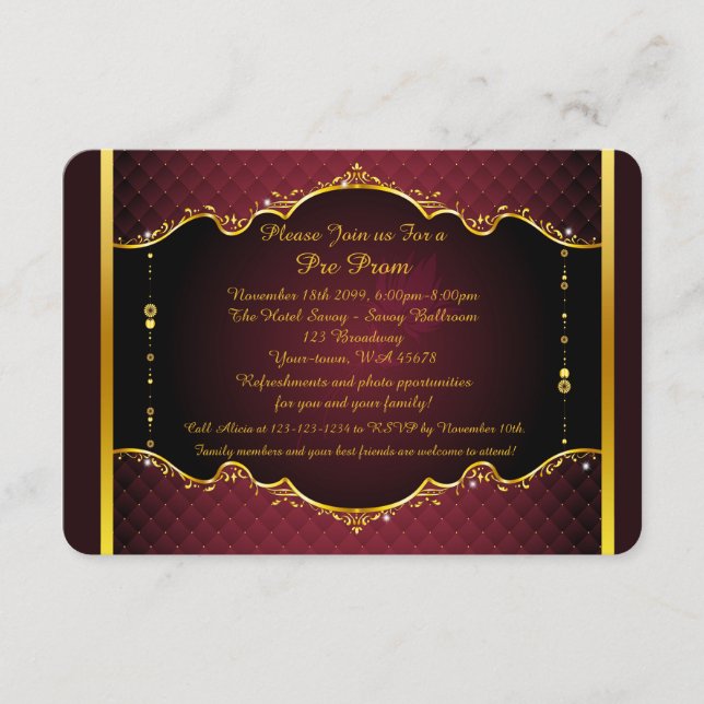 Invitación previa a la habitación, pre-parto, quin (Anverso)