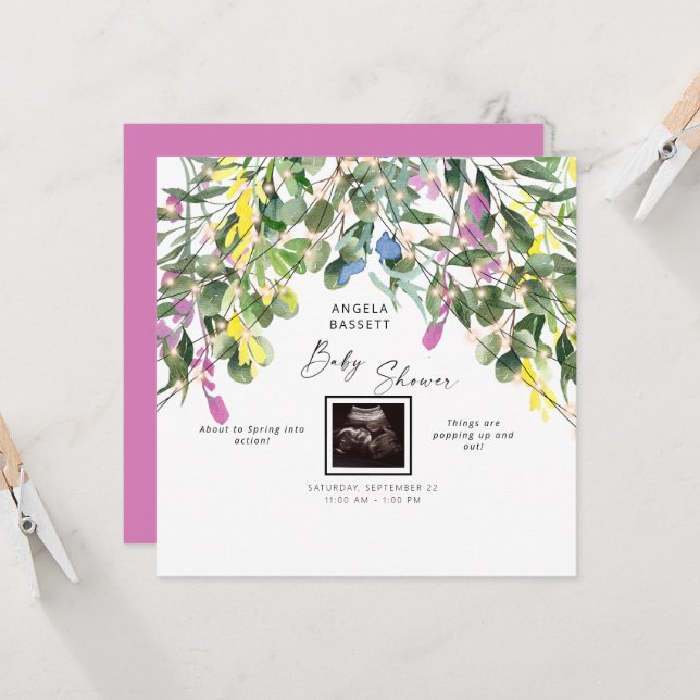 Invitación Primavera a punto de encender las divertidas luces (Anverso/Reverso In Situ)