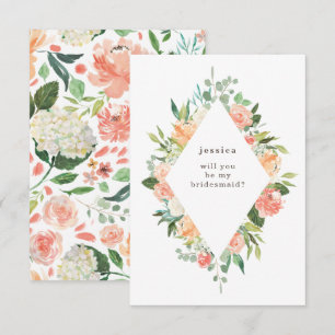 Invitación Primavera acuarela Floral Diamante Bridesmaid