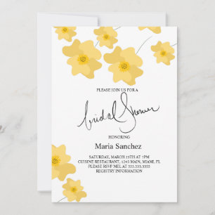 Invitación Primavera Adorable Amarillo Negrita Floral Brigada