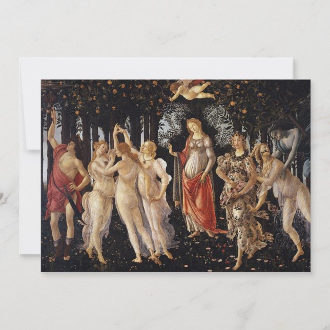 Invitación Primavera, Alegoría de la Primavera por Sandro Bot (Anverso)