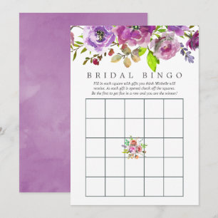 Invitación Primavera Bridal Shower acuarela Bingo Floral