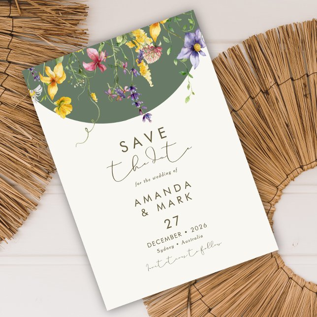 Invitación Primavera Caída Boho Flor silvestre Bloom Whimsica (Subido por el creador)