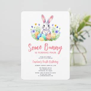 Invitación Primavera Conejo Conejo Conejo Pascua Cuarto Cumpl