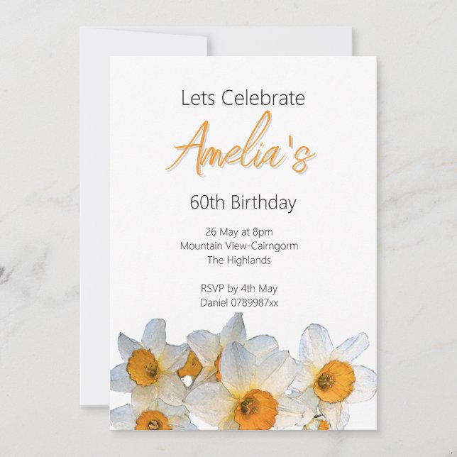 Invitación Primavera Daffodil (Anverso)
