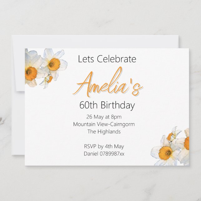 Invitación Primavera Daffodil (Anverso)