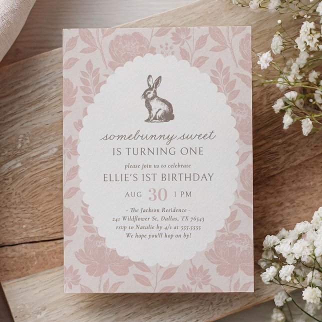 Invitación Primavera de cosecha de algunos conejitos 1er cump (Subido por el creador)