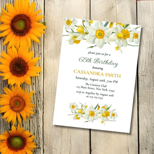 Invitación Primavera de Daffodil Amarillo Rústico Cumpleaños  (Subido por el creador)