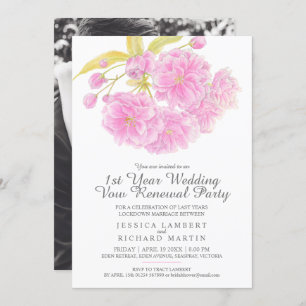 Invitación Primavera de floración rosa Primer boda fiesta de 