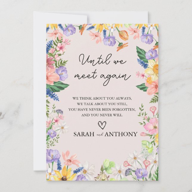 Invitación Primavera De Flores Silvestres En El Rótulo Boda D (Anverso)