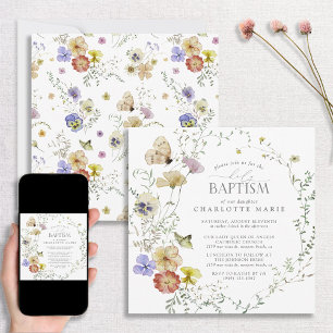 Invitación Primavera de flores silvestres verano Floral acuar
