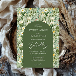Invitación Primavera del Boho de moda flores silvestres arco 
