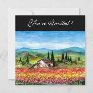 Invitación PRIMAVERA EN LA TOSCANA, rojo brillante rosa amari
