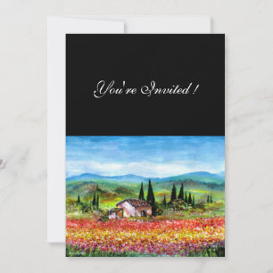Invitación PRIMAVERA EN LA TOSCANA, rojo brillante rosa amari