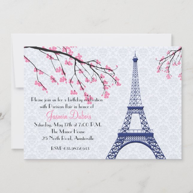 Invitación Primavera en París (Anverso)